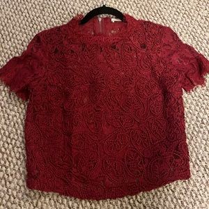 Maroon lace zara top